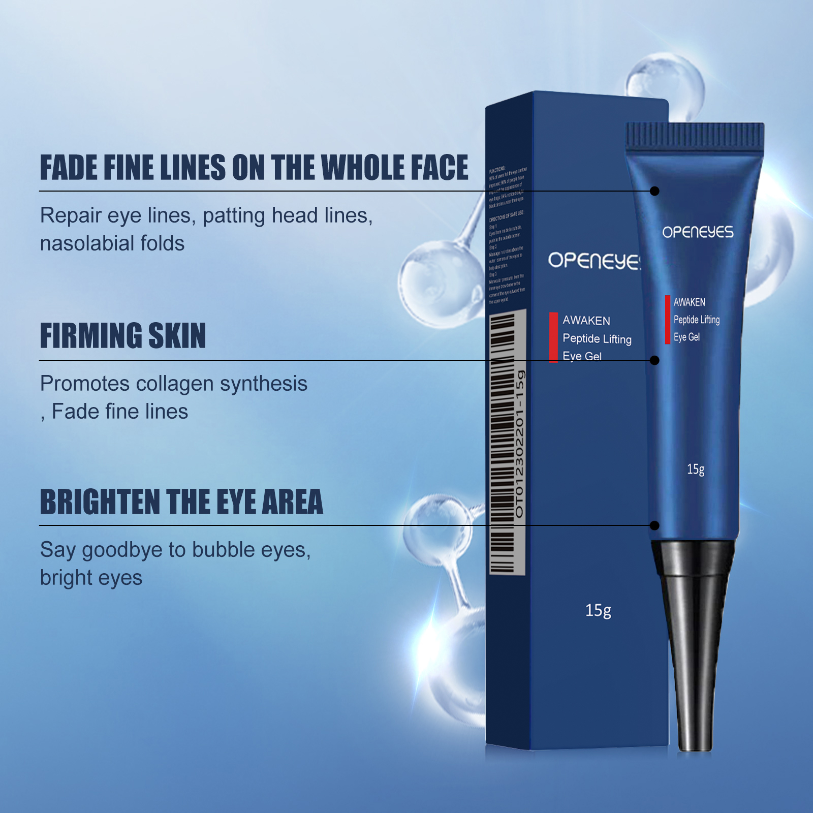 Men Retinol Eye Cream Firming Wrinkle Repair Dark Circle Brightening Daily Anti Aging Care For Fine Lines And Puffiness