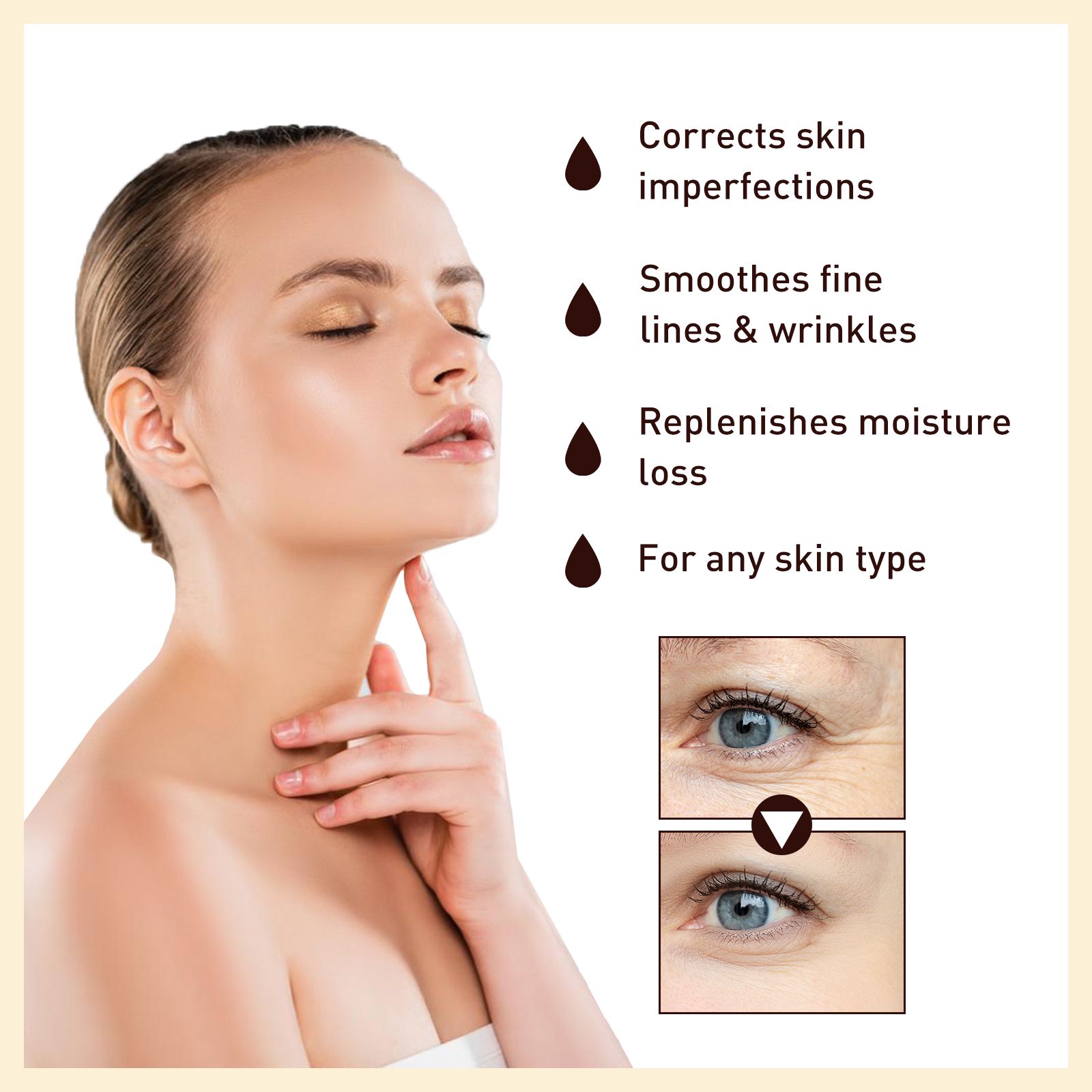 Rice Anti Wrinkle Serum Hydrating Firming Brightening For Daily Face Care 30ml