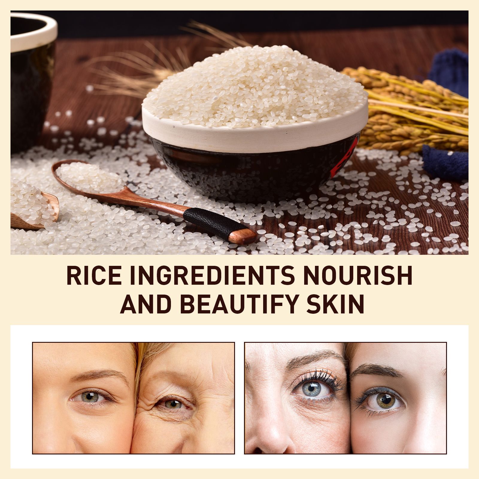 Rice Anti Wrinkle Serum Hydrating Firming Brightening For Daily Face Care 30ml