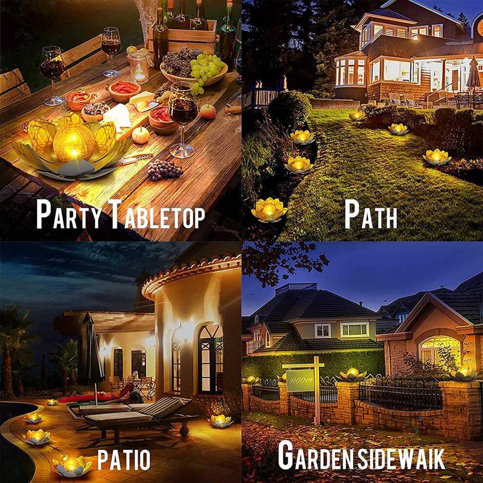 Solar Lights Outdoor Garden Lotus Decoration Waterproof Patio Lawn