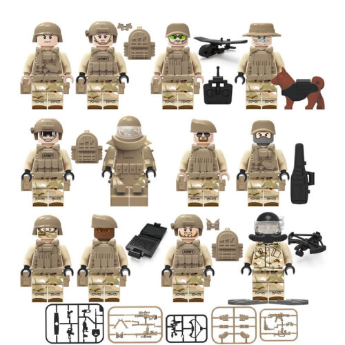 12PCS Navy Seals Weapons Building Block Minifigures Toys Fit Lego