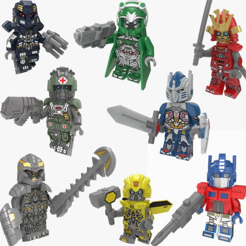 Transformers Toys Mini Building Blocks Bumblebee Set Fit Lego 8PCS Collectible Minifigures for Stocking Stuffers Easter Fillers Party Favor Movie Action Figure for Kids Boys and Girls
