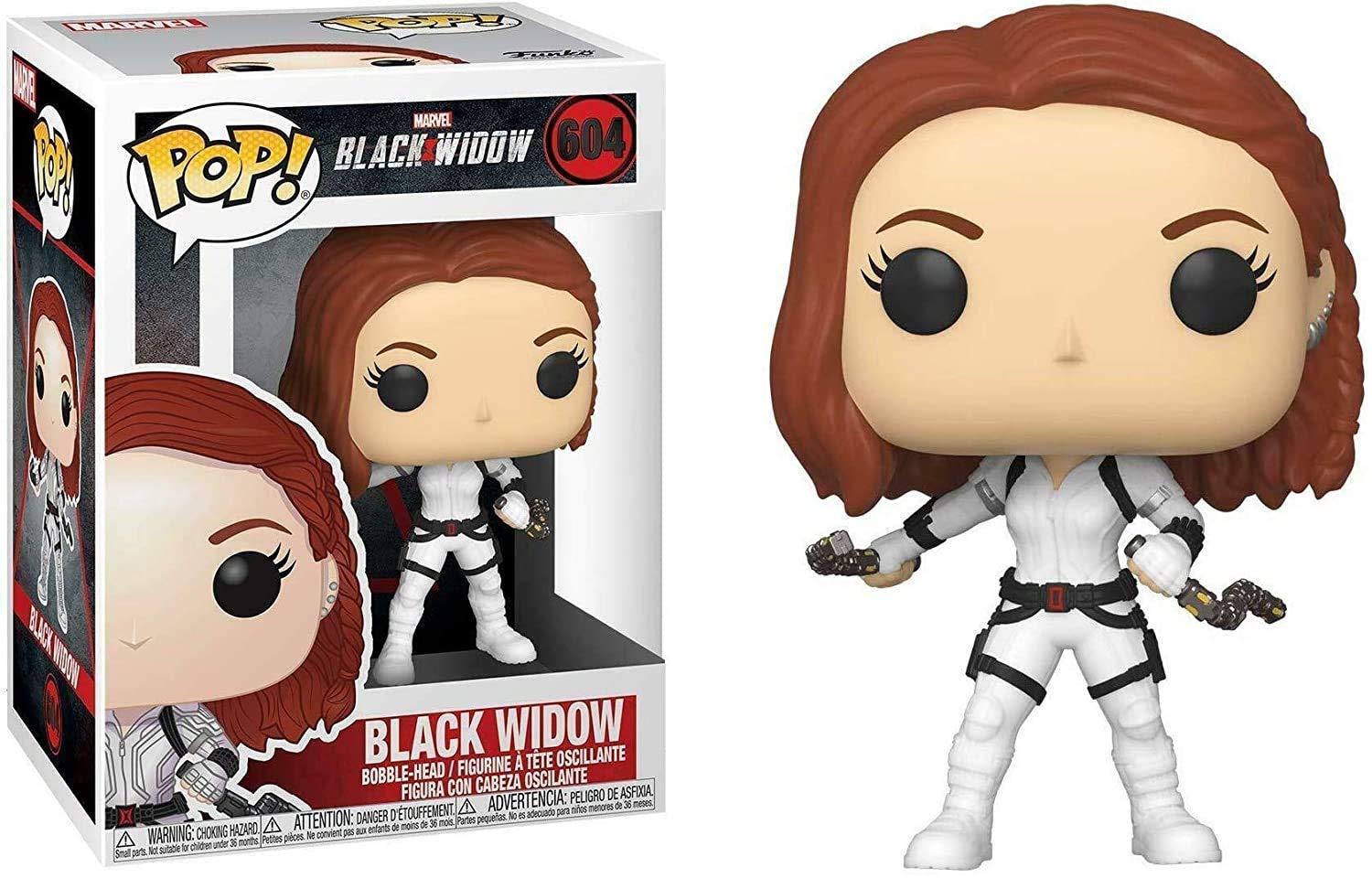 Marvel Action Figure Funko POP Movies Black Widow Taskmaster Rare Vinyl Figures with Display Box Birthday Present Collectibles Gifts for Marvel Movies Fans White Suit