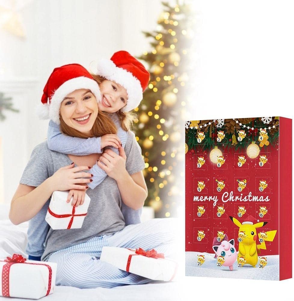 Pokemon Advent Calendar 2023 Countdown Calendar with 24pc Anime Pikachu Figures Cartoon Mini Model Doll Toys Gift Box for Kids Teens Party Favors Supplies