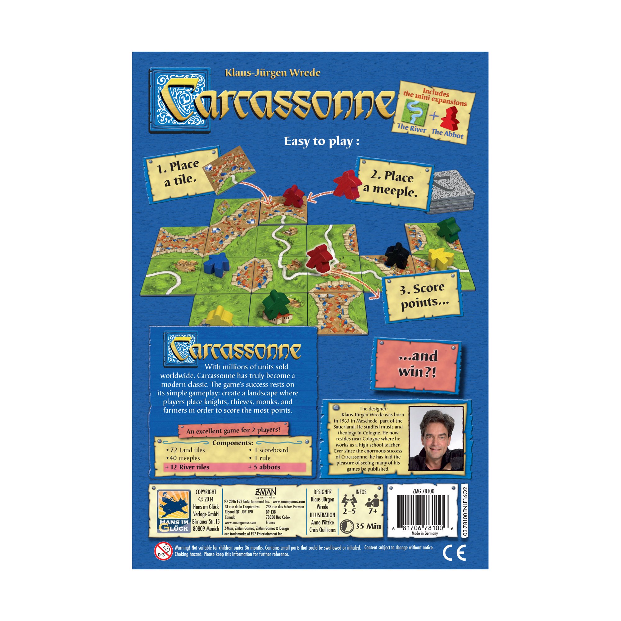 Carcassonne Board Game Family Strategy Board Game BASE GAME for Adults Medieval Adventure Card Game