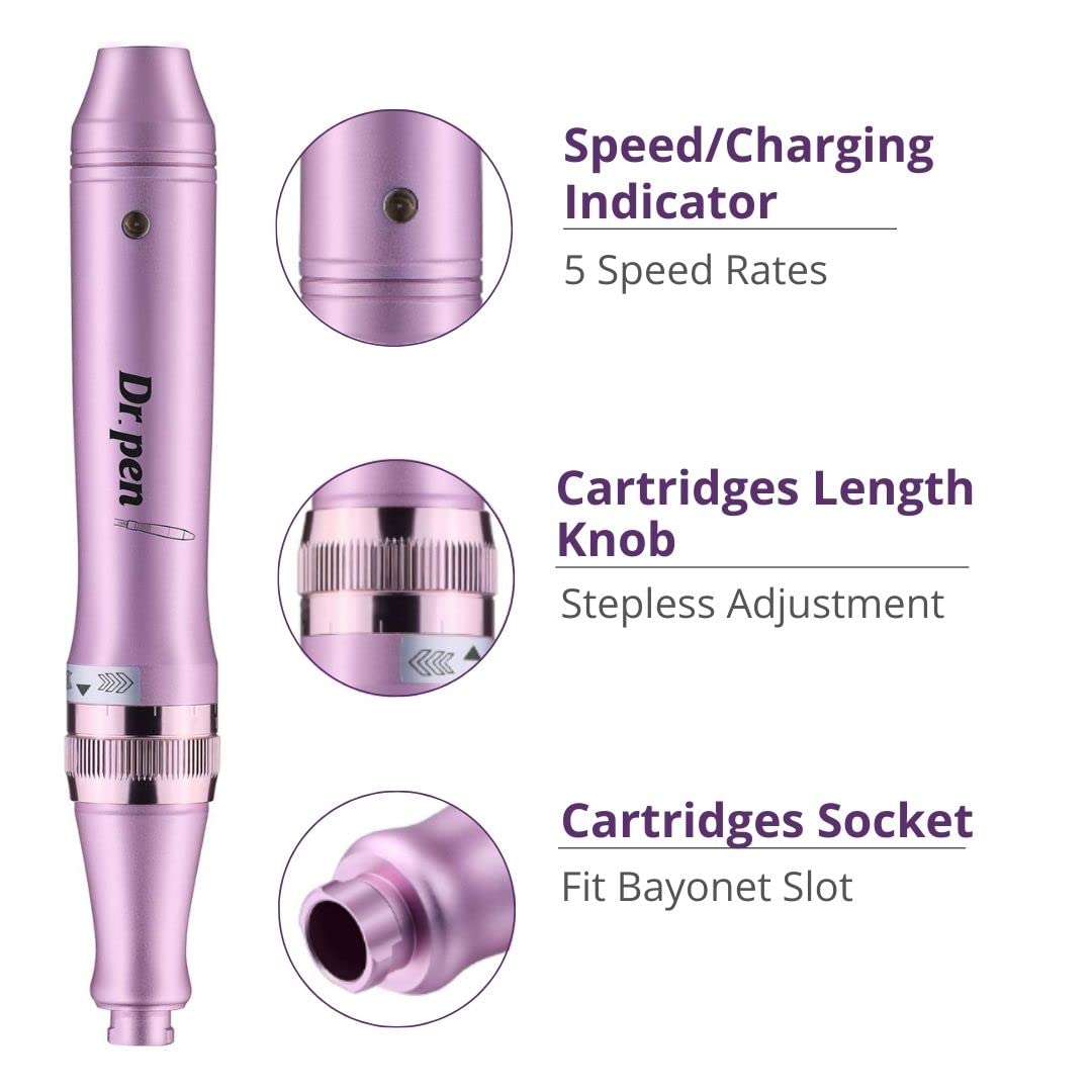 Dr. Pen Ultima M7 Electric Skincare System Dermapen Authentic Makeup Pen Multi-function Wireless Derma Beauty Pen Tool Professional Beauty Kit 12pinsх2 36pins х5 Round Nanox5 Cartridges