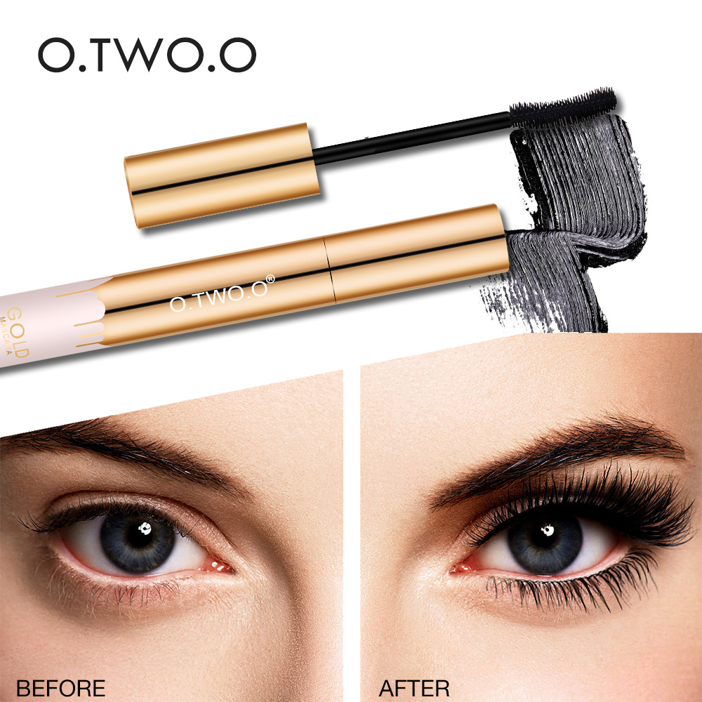 Mascara 3D Lengthening Black Lash Eyelash Extension Eye Lashes Brush Beauty Makeup Eye Cosmetics Tools Long Lasting Waterproof Golden Tube