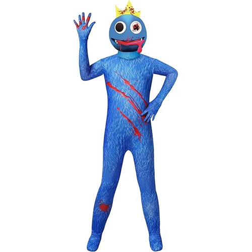 Rainbow Friends Costume Blue Monster Halloween Costume Jumpsuit Mask Party Fancy Dress