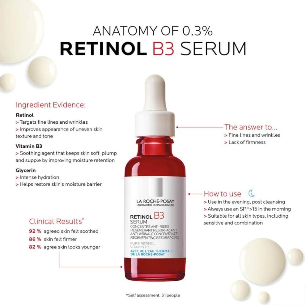 La Roche Posay Retinol 0.3 + Vitamin B3 Serum 30ml Anti Ageing Facial Beauty Serum