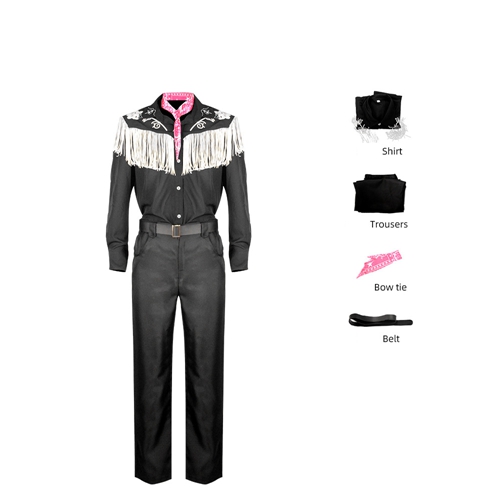 Barbie Movie Ken Costume Cosplay Outfits Boys Halloween Carnival Fancy Black Suit