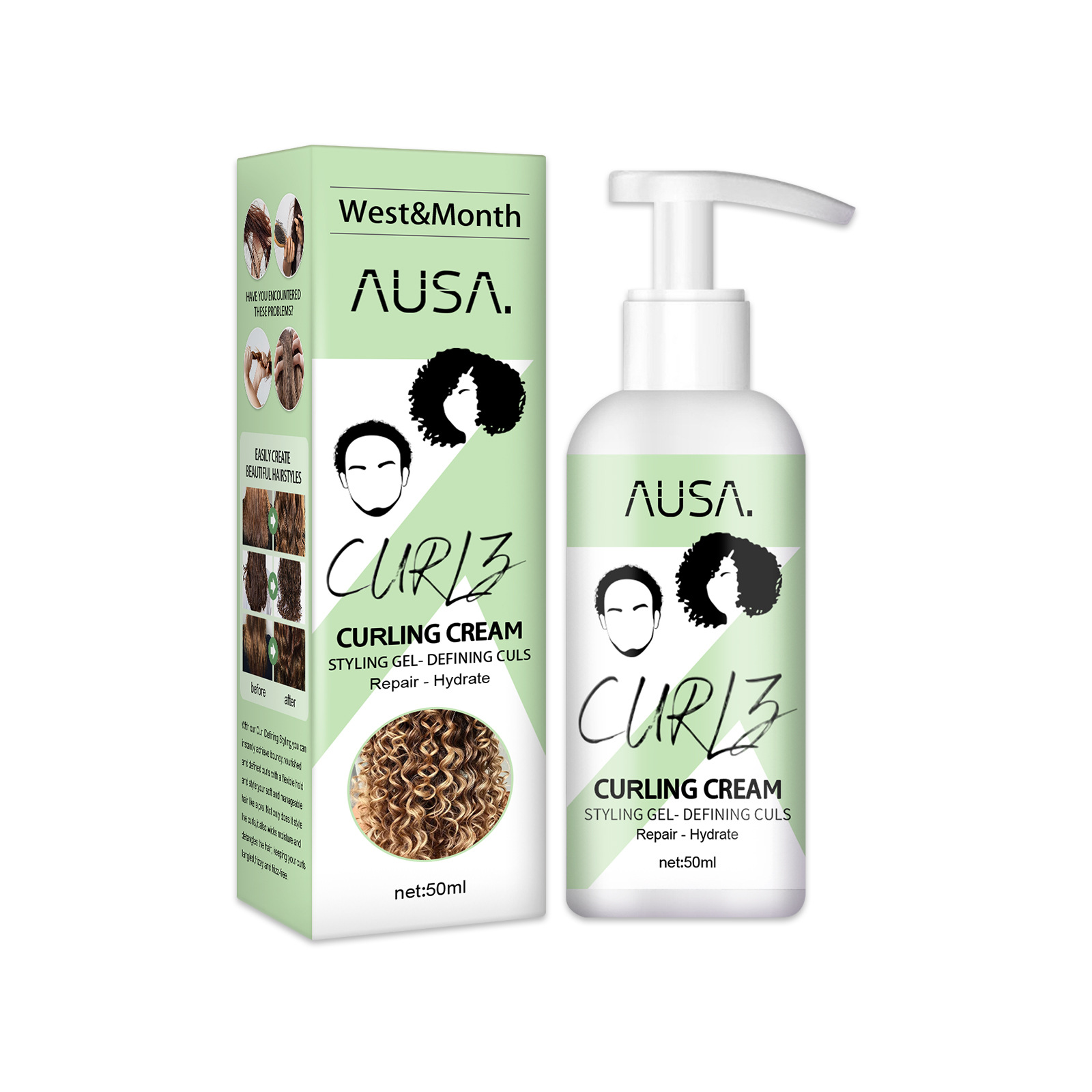 Hair Elastine Cream Repair Curl Elastining Gel Curls Moisturizer and Enhancer Conditioners for Wavy and Curly Hair Products Suitable for Women and Men