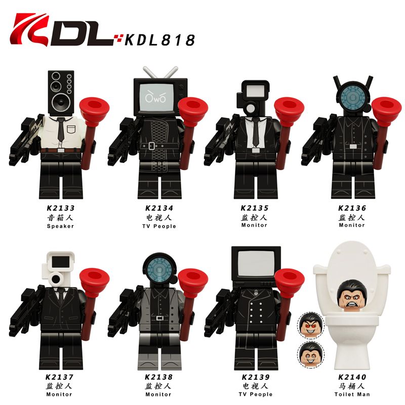 Skibidi Toilet Toiletman Speakerman Building Blocks Toy 8pcs
