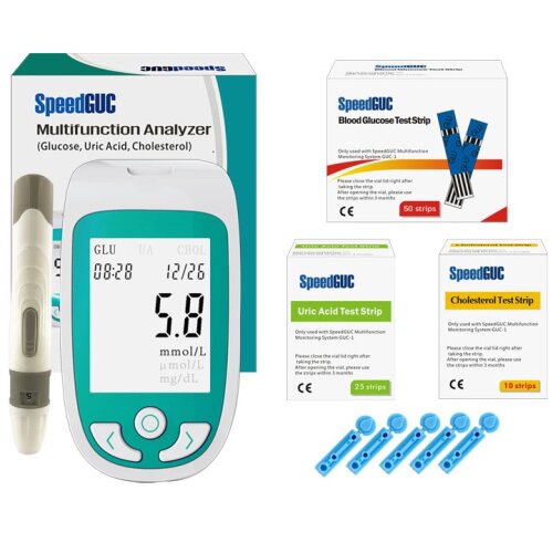 3 In 1 Multifunctional Cholesterol Uric Acid Blood Glucose Monitor Glucose Meter Kit