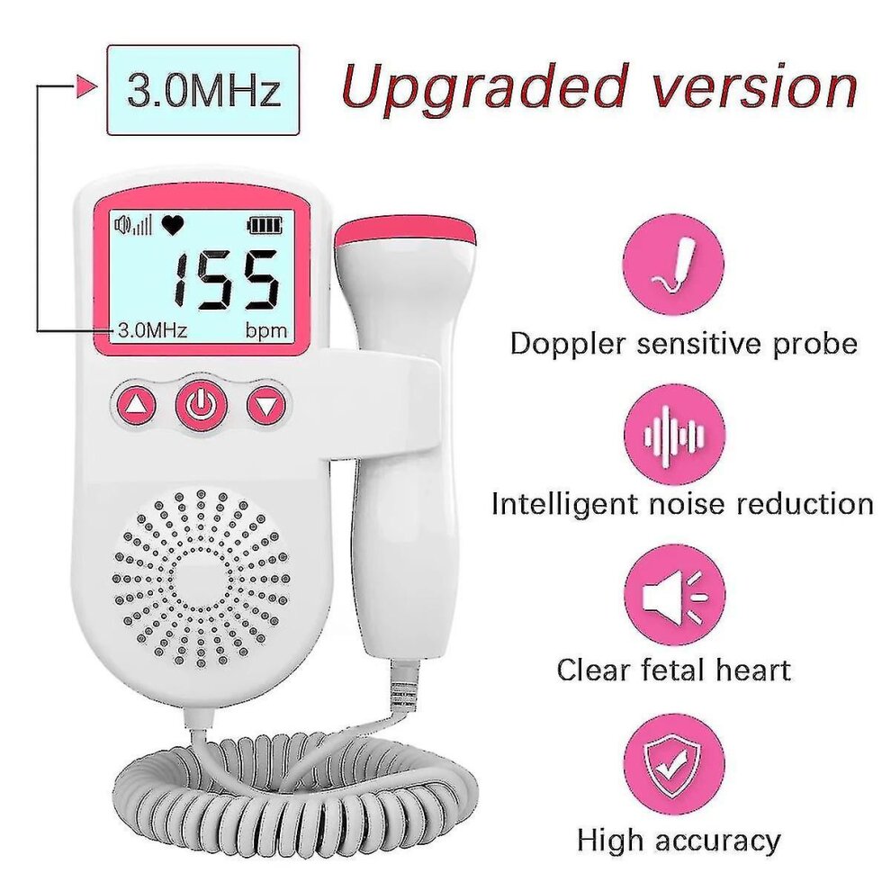 (Blue) Doppler Fetal Heart Rate Monitor Baby Heartbeat Monitor Pregnancy Home Baby Heartbeat Monitor Pregnancy