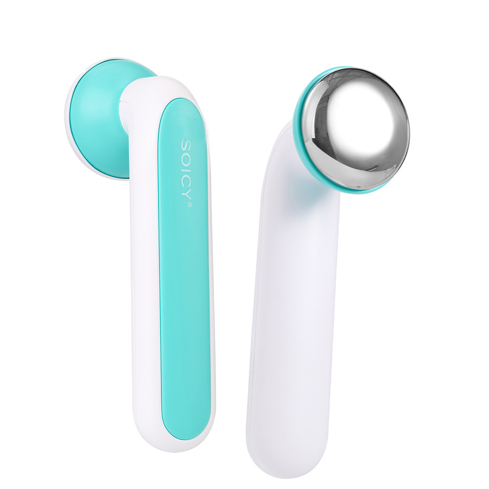 (Green) Ice Roller 2 Head Face Roller Skin Cooling Tool Stainless Steel   Cool Massage for Face Eyes Body Relief