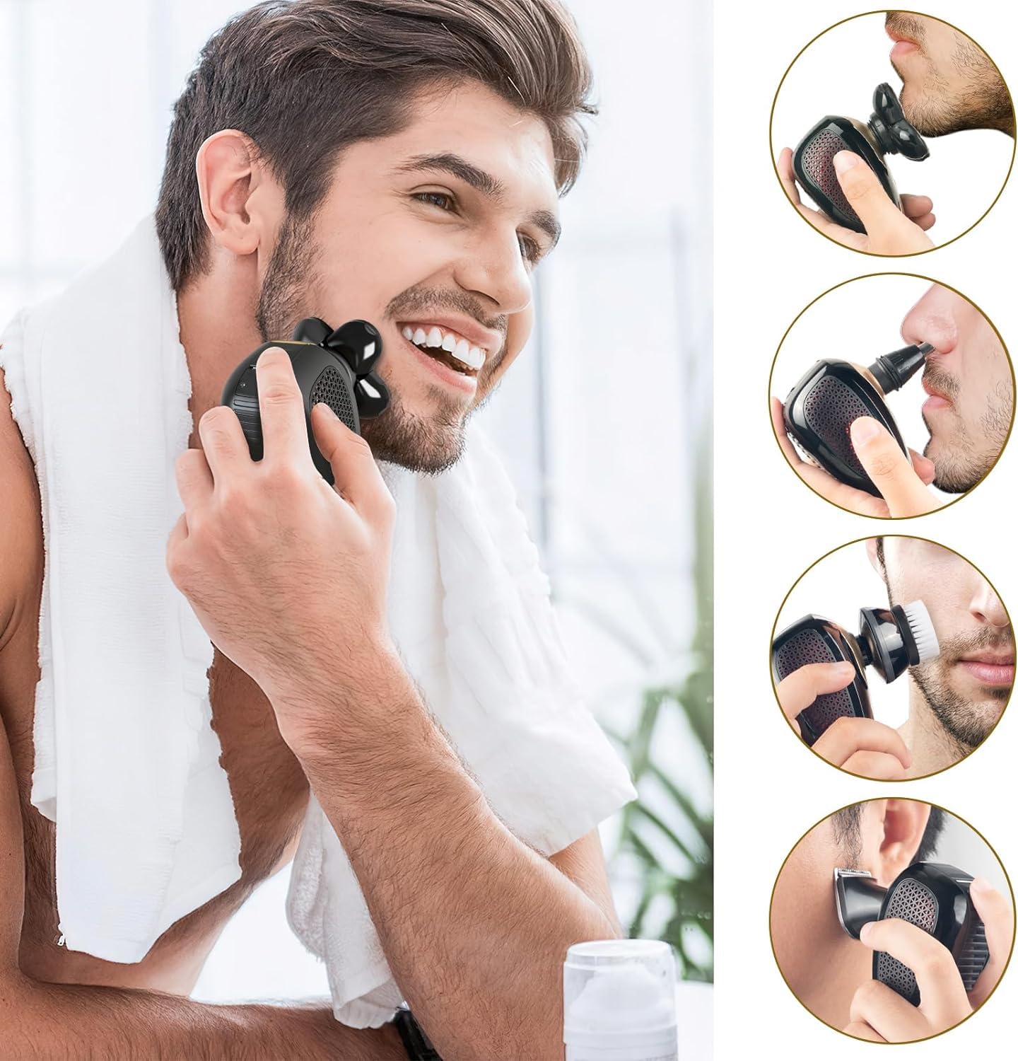 Head Shavers for Bald Men 5 in 1 Electric Shavers for Bald Men Waterproof Cordless Shaver Wet and Dry Shaving Rechargeable and Cordless Beard Trimmer