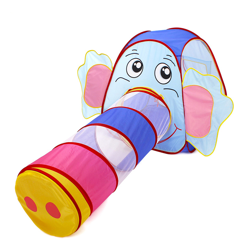 Kids Elephant Crawler Tunnel Playhouse Fun Play Tent for Toddlers
