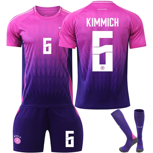 Football Kit UEFA EURO 2024 Germany away No. 6 Kimmich National Teams Jersey Tracksuit Kits Boys Ball Soccer Sports Training Tops Shirt Shorts Socks