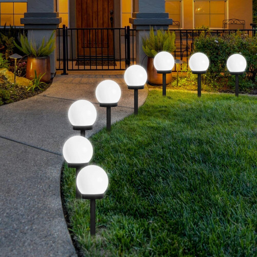 LED Solar Garden Light, Solar Globe Lights Outdoor Globe Stake Light Garden Path