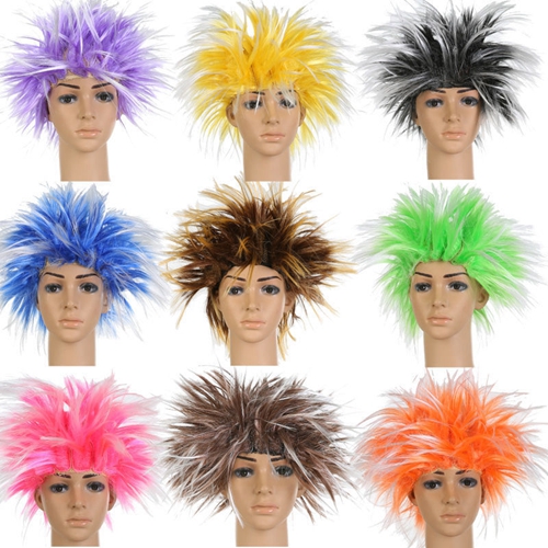 (Brown) Cosplay Wig Show Funny Exaggerated Clown Wig Prop Hedgehog Explosion Wig Excellent Quality Party Fashionable and Colorful Wigs