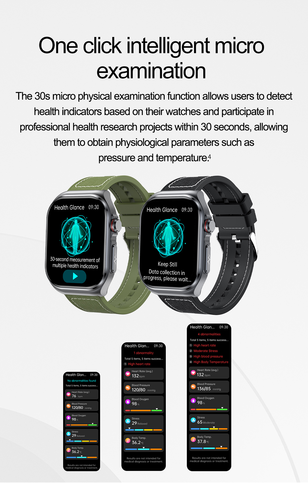 (Black Silicone) Smart Watch Uric Acid Blood Fat ECG Heart Rate Blood Pressure Blood Glucose Health Monitoring Bluetooth Smartwatch