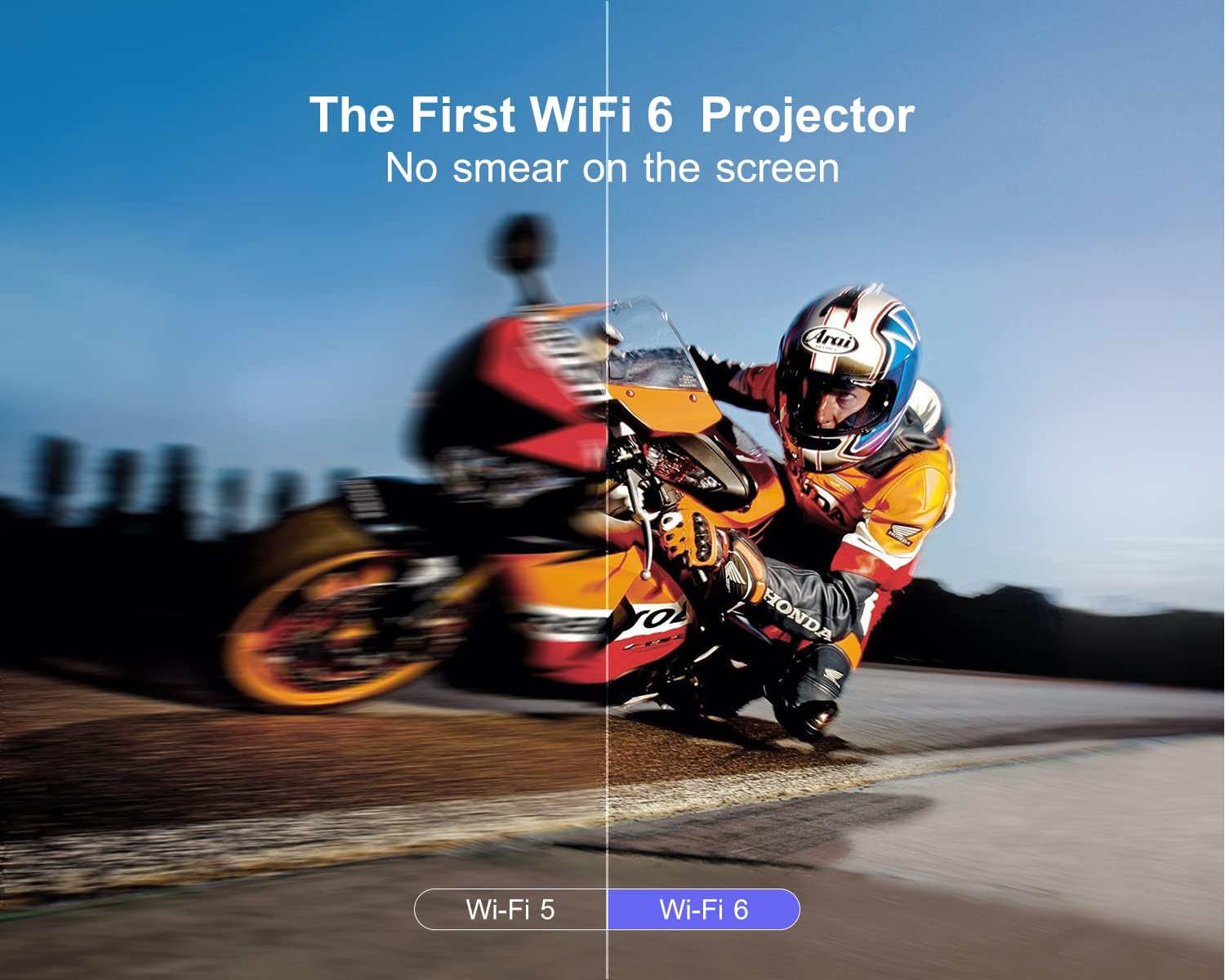 Auto Focus Keystone Projector 26000 Lumen WiFi Bluetooth Full HD 1080P Portable Projector Supported 4K 4D 4P Keystone Zoom 300 Inch Display Home Cinema Projector for Smartphone TV Stick PPT PS5