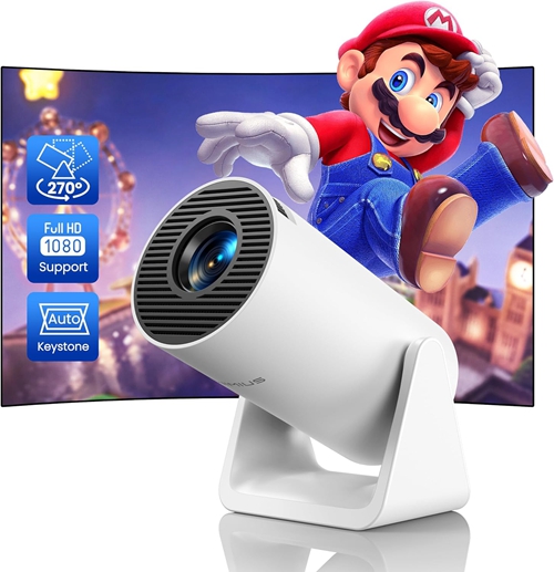 Mini Projector Auto Keystone Short Throw 15000 Lumen WiFi Bluetooth Portable Phone Projector 4K Full HD 1080P Supported  Rotatable Outdoor Home Cinema Video Projector for TV Stick PS5