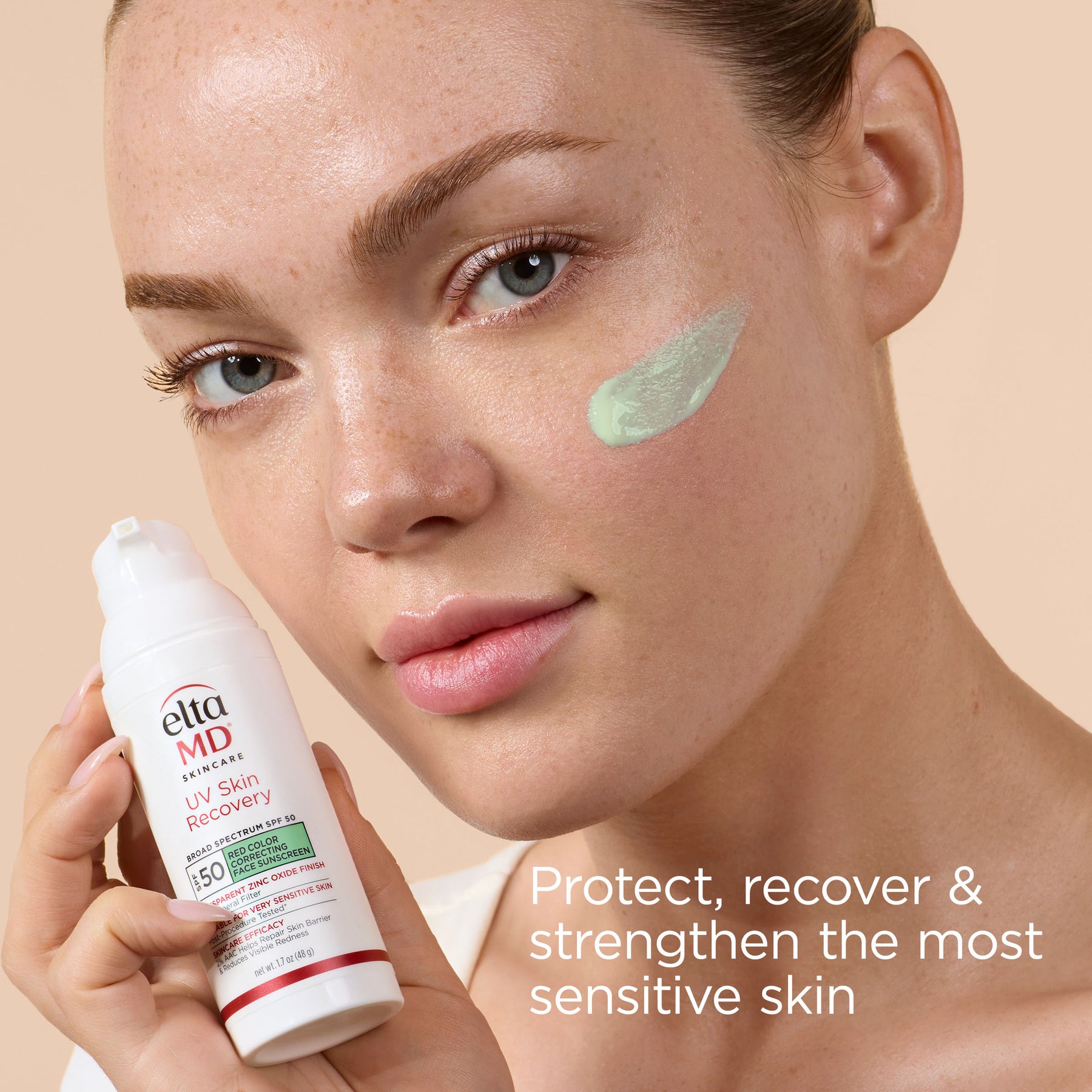 EltaMD Green Tint Sunscreen UV Skin Recovery Red Color Correcting Green Tint Broad Spectrum SPF 50 1.7 oz / 48g