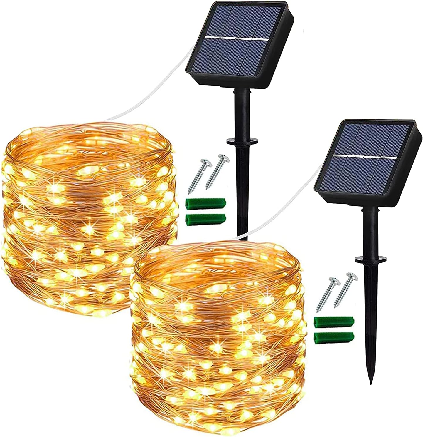 Solar String Lights Outdoor 2Pack Total 240 LED 80FT Solar Garden Lights Waterproof 8 Modes Indoor Outdoor Fairy Lights Copper Wire Lighting for Patio Yard 