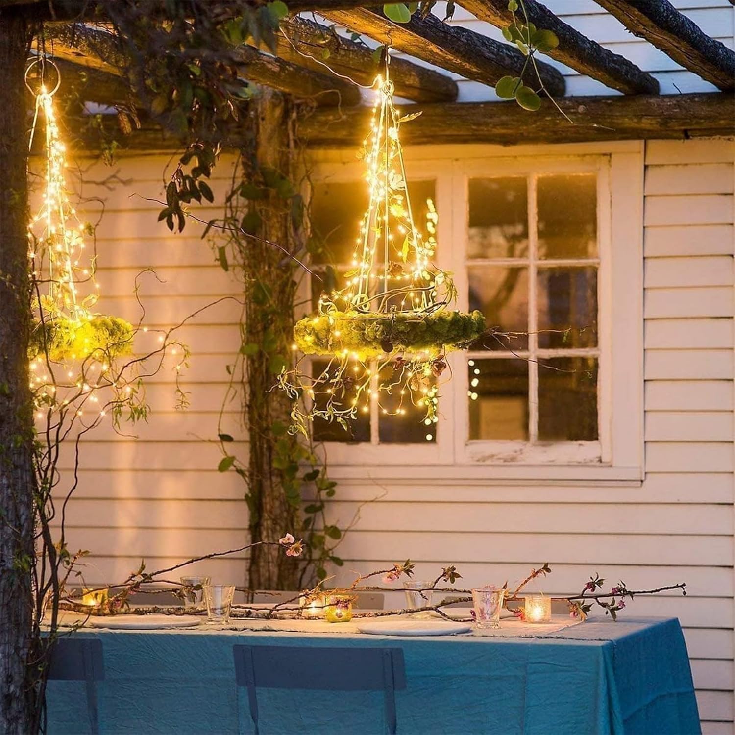 Solar String Lights Outdoor 2Pack Total 240 LED 80FT Solar Garden Lights Waterproof 8 Modes Indoor Outdoor Fairy Lights Copper Wire Lighting for Patio Yard 