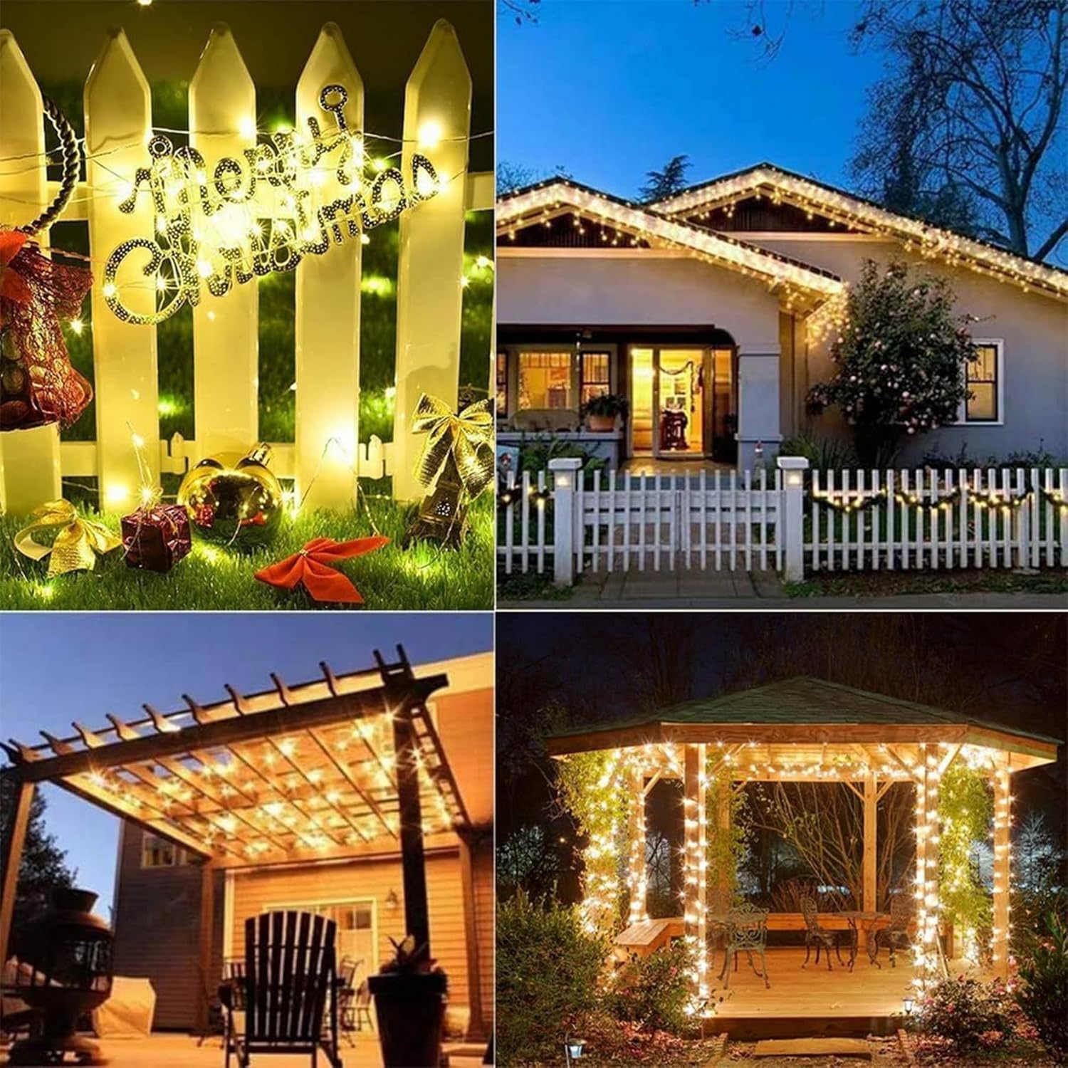 Solar String Lights Outdoor 2Pack Total 240 LED 80FT Solar Garden Lights Waterproof 8 Modes Indoor Outdoor Fairy Lights Copper Wire Lighting for Patio Yard 