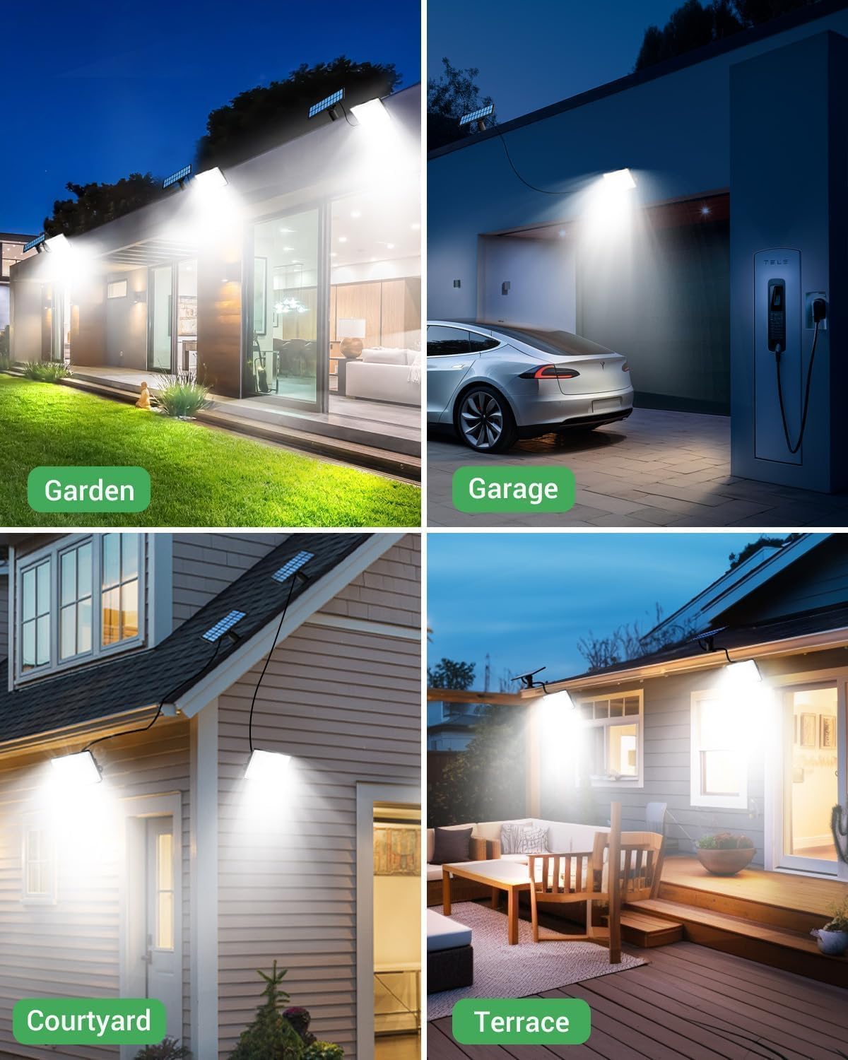 (Warm White) Solar Lights Outdoor 342LED Remote Solar Security Lights Outdoor Motion Sensor 3 Modes Garden Light Solar Powered Waterproof Pir Flood Lighting for Yard Shed 