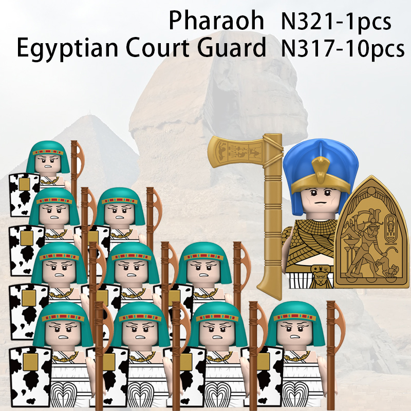 (Style G) Ancient Egypt Soldier Medieval Teutonic Knight Minifigures Military Building Blocks DIY Assemble Bricks Educational Toys