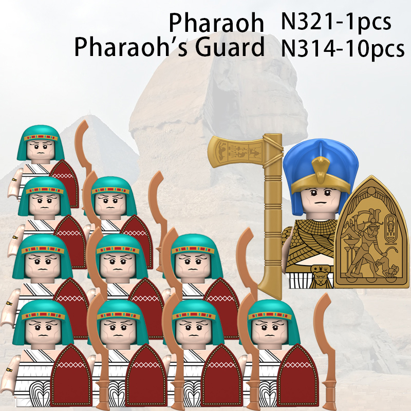 (Style G) Ancient Egypt Soldier Medieval Teutonic Knight Minifigures Military Building Blocks DIY Assemble Bricks Educational Toys