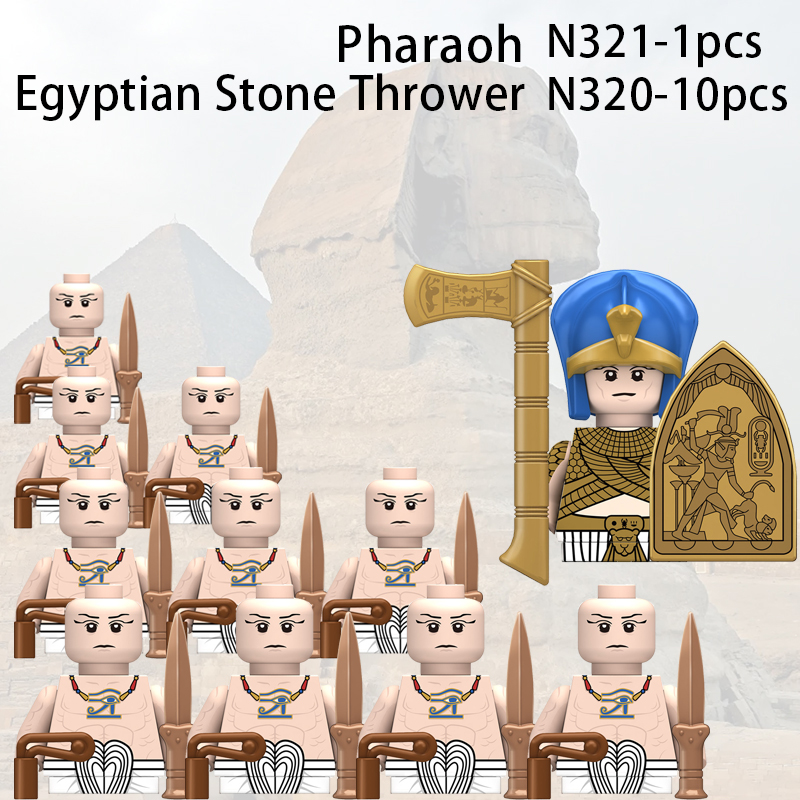 (Style G) Ancient Egypt Soldier Medieval Teutonic Knight Minifigures Military Building Blocks DIY Assemble Bricks Educational Toys