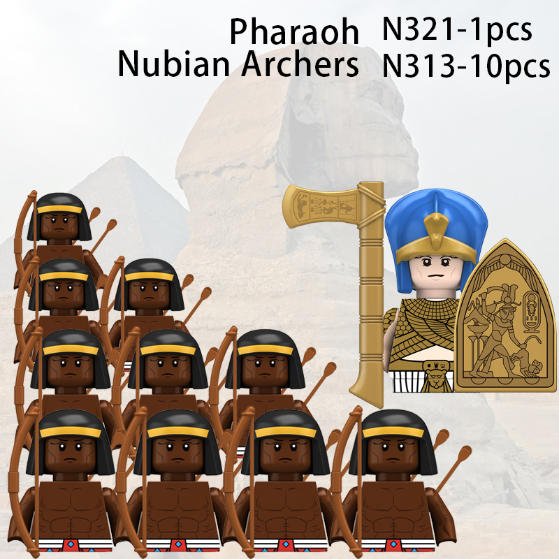 (Style G) Ancient Egypt Soldier Medieval Teutonic Knight Minifigures Military Building Blocks DIY Assemble Bricks Educational Toys