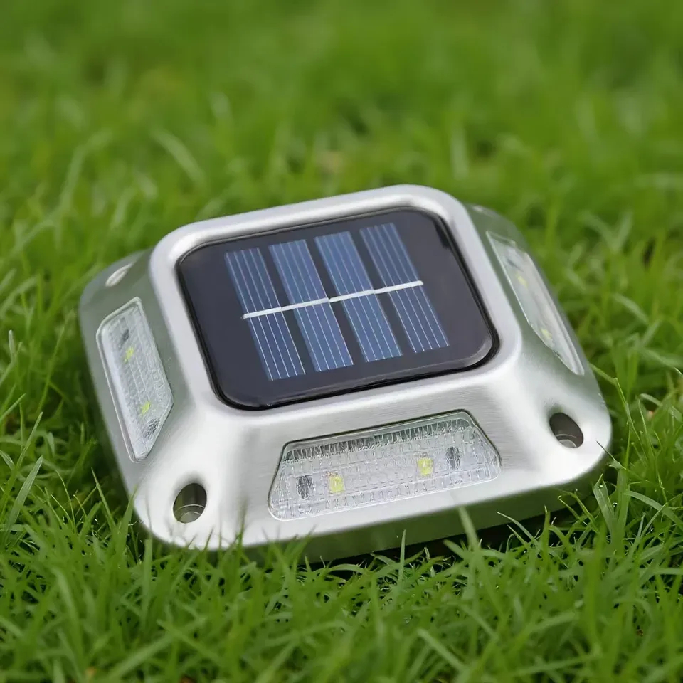 (Warm White) Solar ground Lights Outdoor Waterproof LED Wall Lights Driveway Markers Step Lights for Sidewalk Stair Pathway Walkway Yard 4PCS