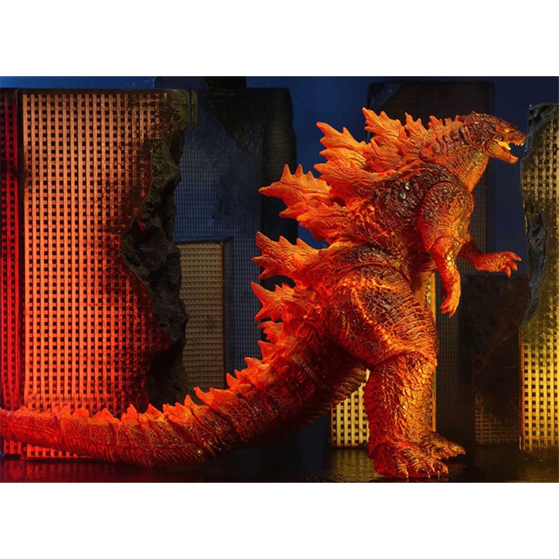 NECA 2019 Movie Version Red Lotus Godzilla Nuclear Blast Monster Movable Action Figure Model Collectible Toy For Display Collection Decoration Gift