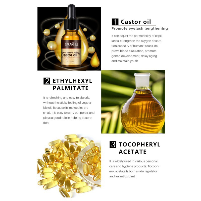 Castor Oil For Eyelash Eyebrow And Hair Nourishing Conditioning And Gentle Root Care 10ml