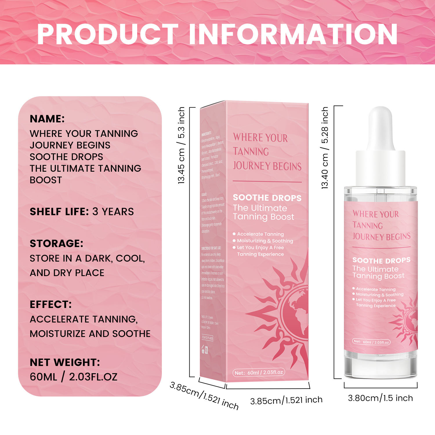 Ultimate Tanning Booster Serum For Natural Bronzed Glow Sunless Tanning Daily Skin Darkening Hydrating Care 60ml
