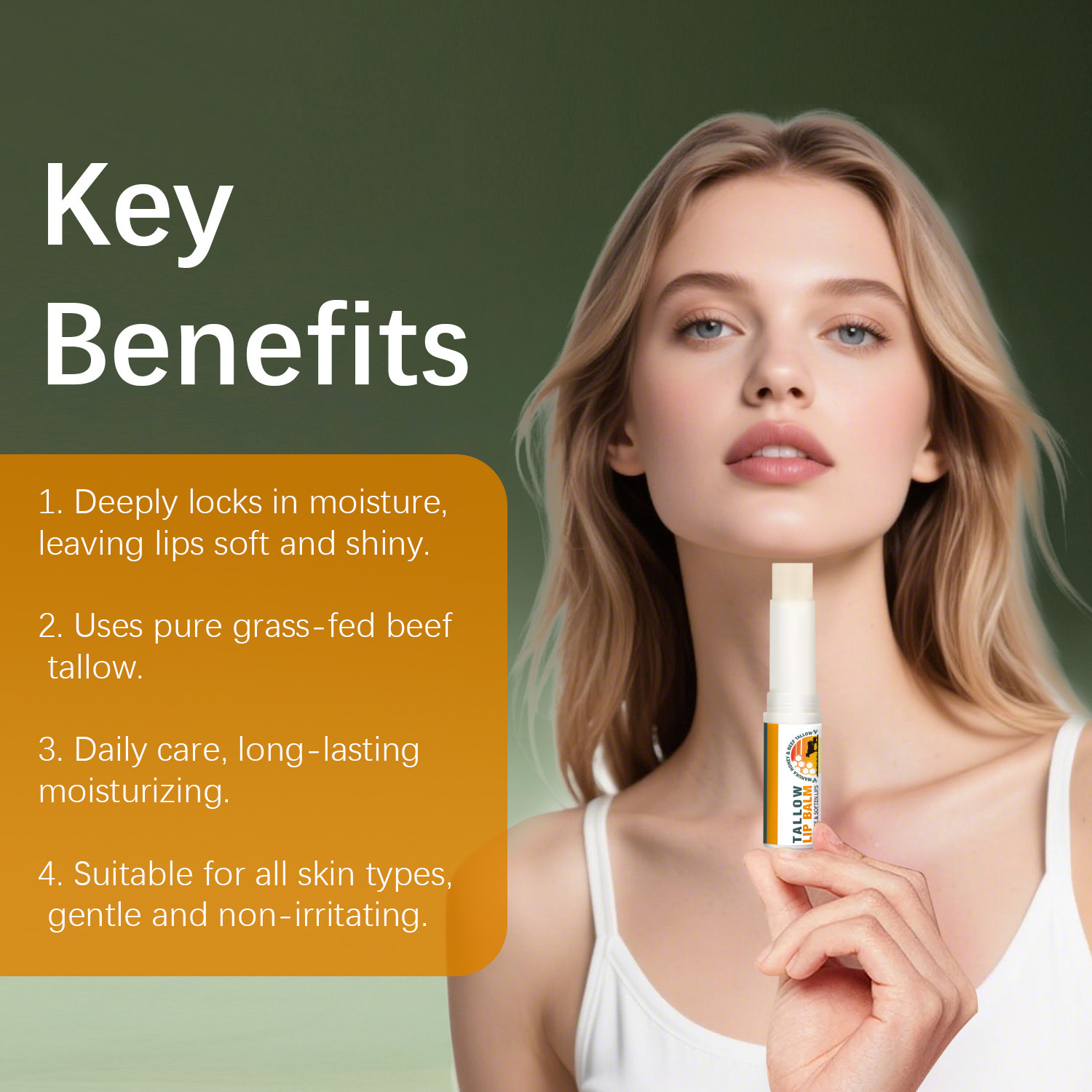 Tallow Lip Balm Moisturizing Nourishing Soothing For Dry Chapped Lips Daily Hydrating And Repair Care