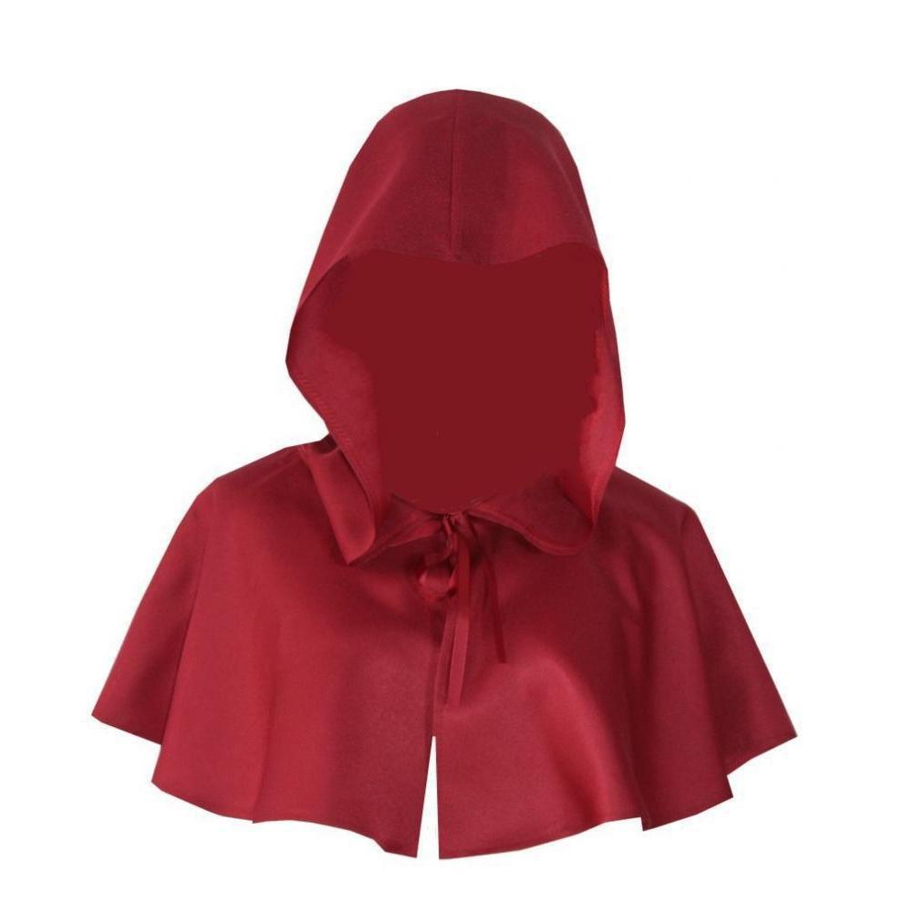 (White) Halloween Wizard Head Mask Shawl Cos Outfit Grim Reaper Cloak Medieval Hooded Cloak