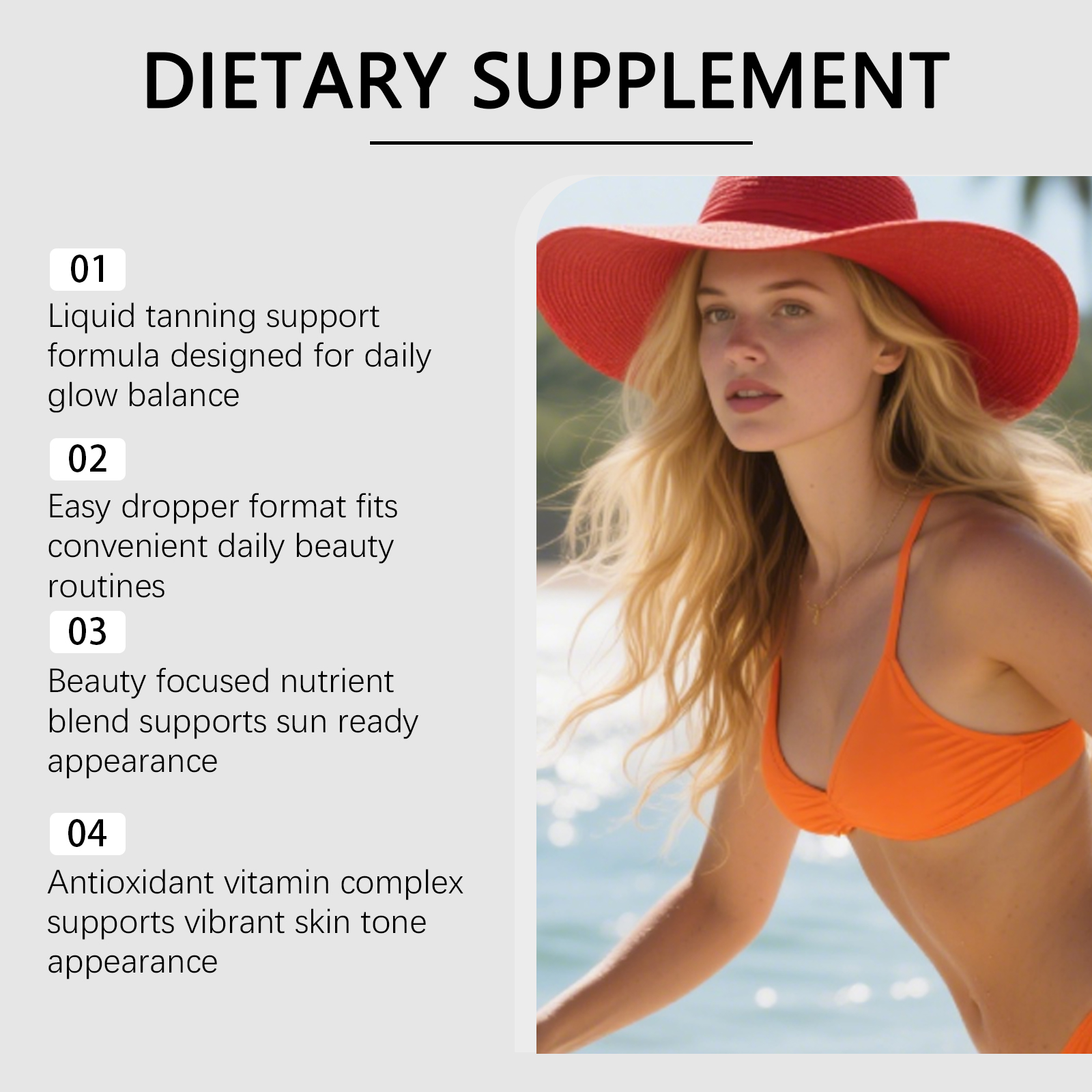 Sun Tanning Drops Mild Care Summer Natural Sun Tanning Body Skin Care Boost Skin Radiance Drops