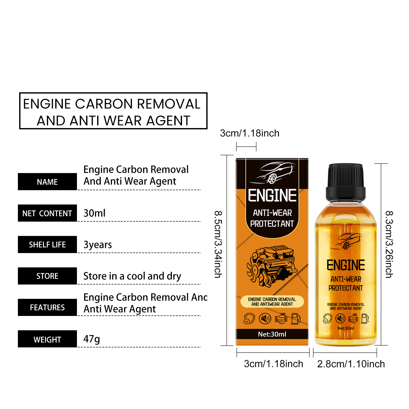 Auto Engine Protection Liquid Antiwear Rust Remove Clean Noise Stop Surface Renovate Car Internal Mechanical Components