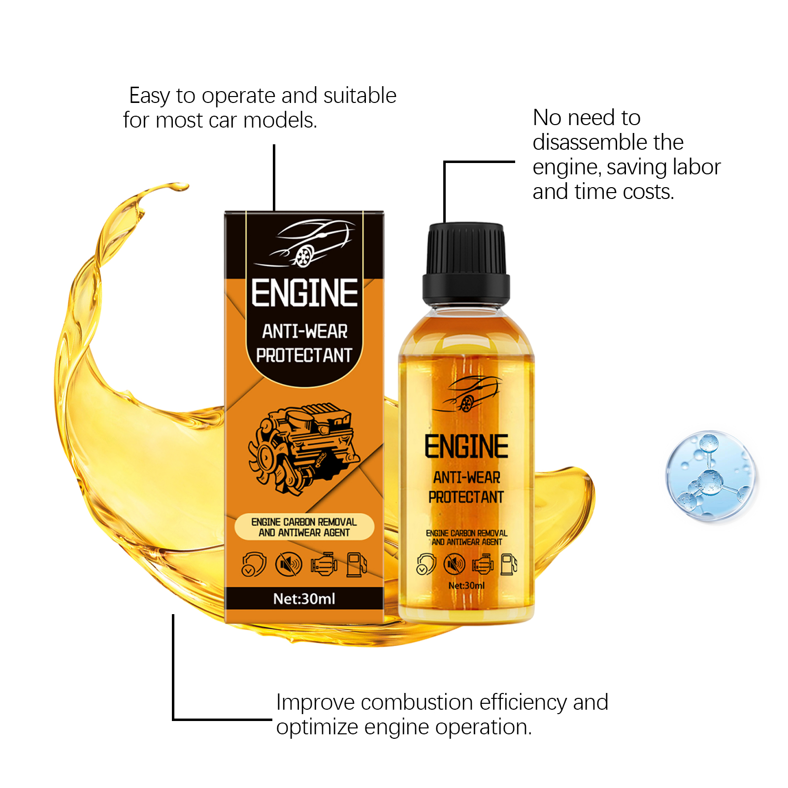 Auto Engine Protection Liquid Antiwear Rust Remove Clean Noise Stop Surface Renovate Car Internal Mechanical Components