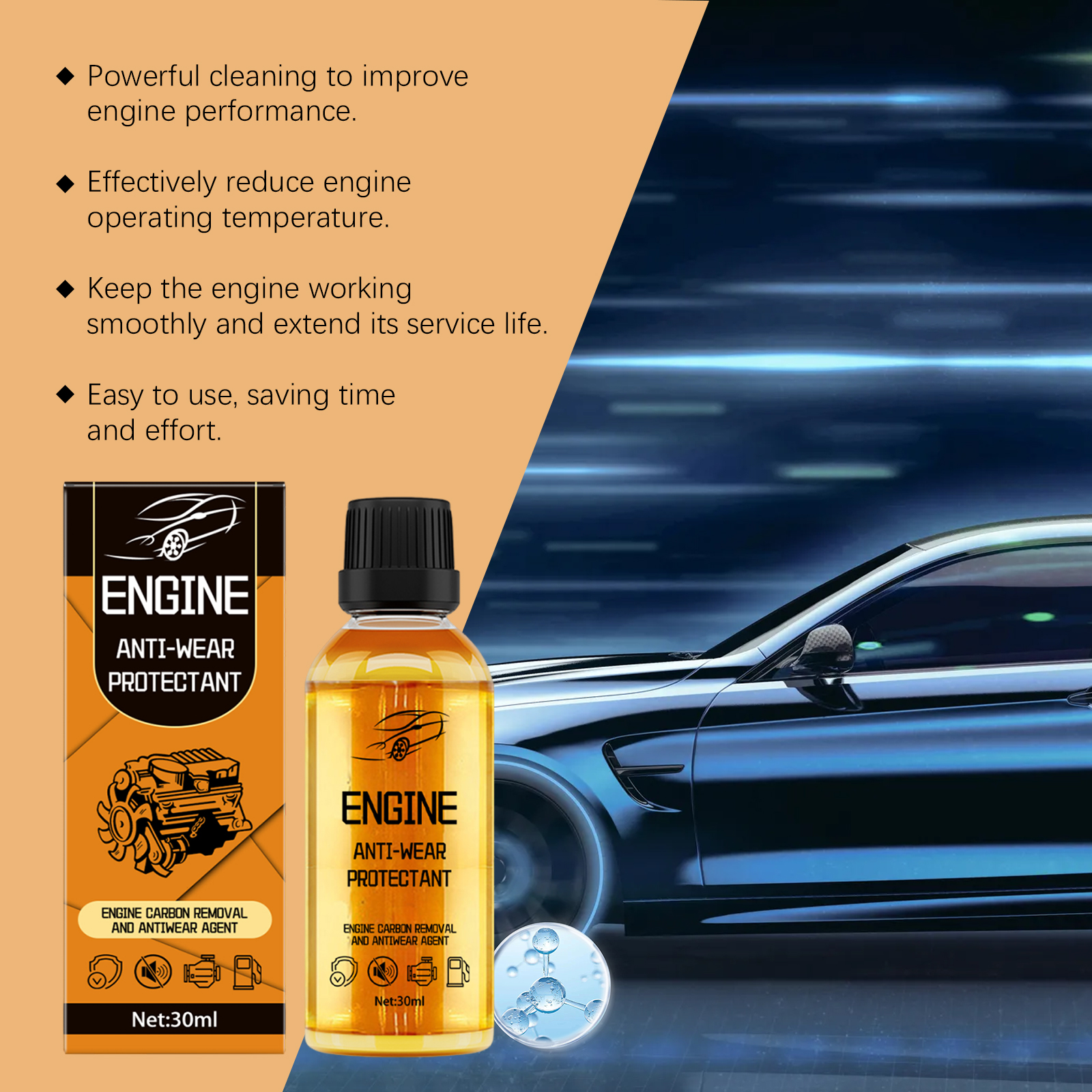 Auto Engine Protection Liquid Antiwear Rust Remove Clean Noise Stop Surface Renovate Car Internal Mechanical Components