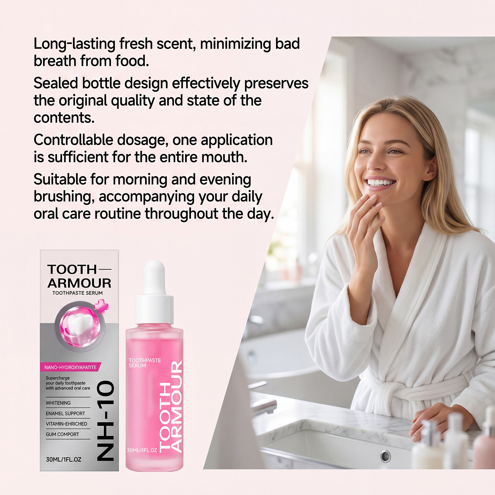 Nicotinamide Brightening Teeth Beauty Essence Light Texture Small Portable Whiten Tooth Freshen Breath Daily Use