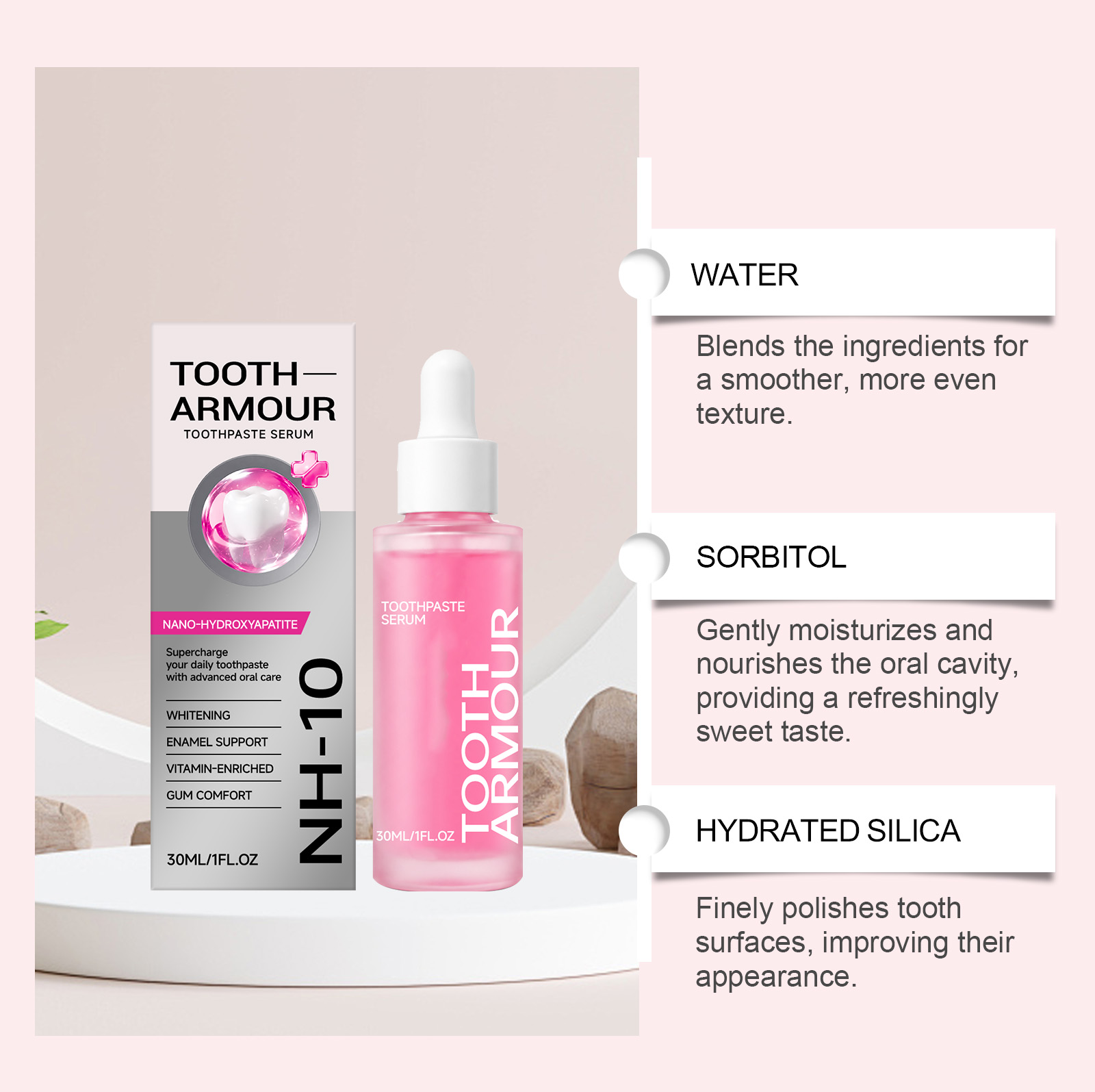 Nicotinamide Brightening Teeth Beauty Essence Light Texture Small Portable Whiten Tooth Freshen Breath Daily Use