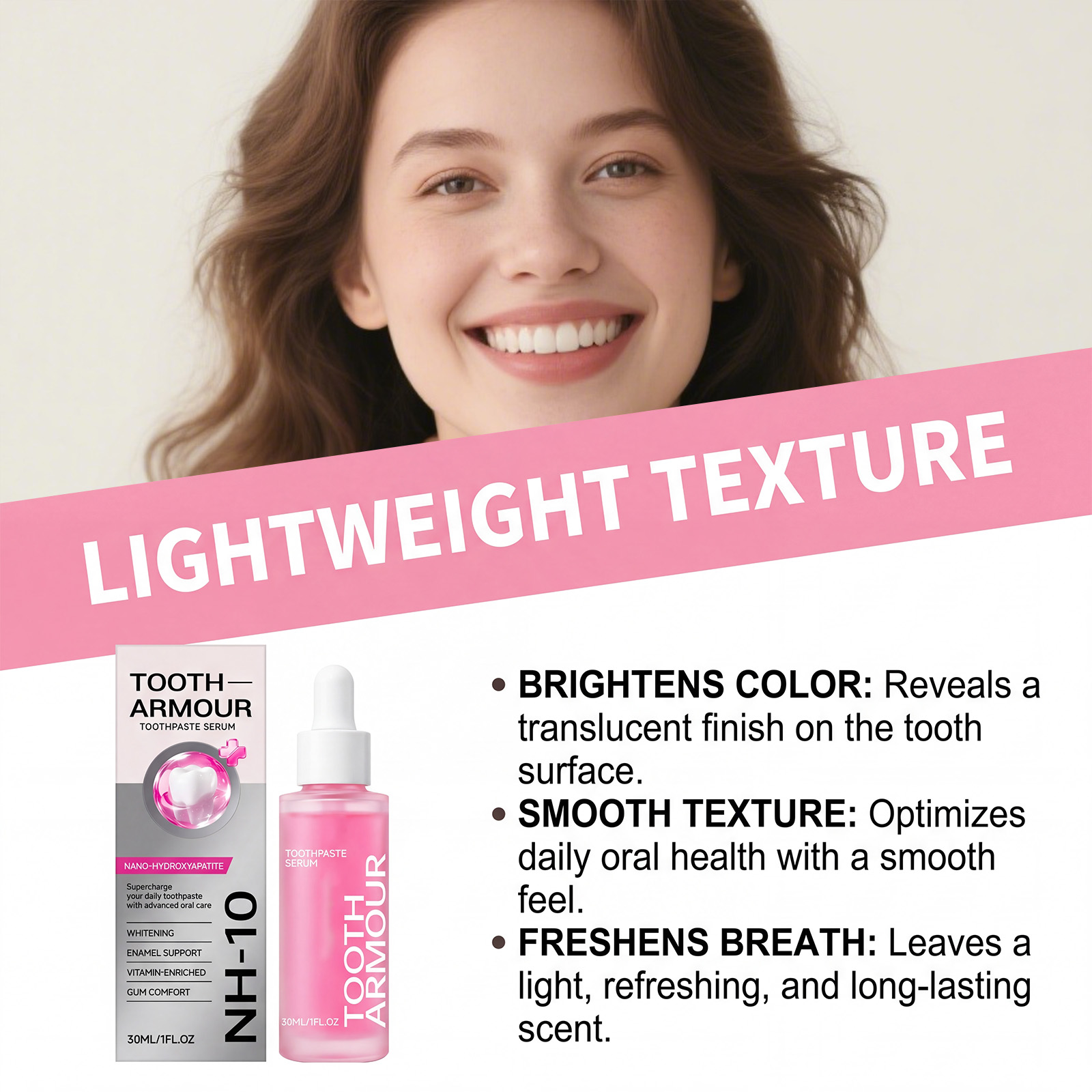 Nicotinamide Brightening Teeth Beauty Essence Light Texture Small Portable Whiten Tooth Freshen Breath Daily Use