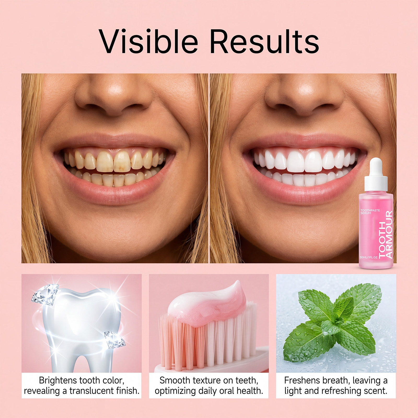 Nicotinamide Brightening Teeth Beauty Essence Light Texture Small Portable Whiten Tooth Freshen Breath Daily Use